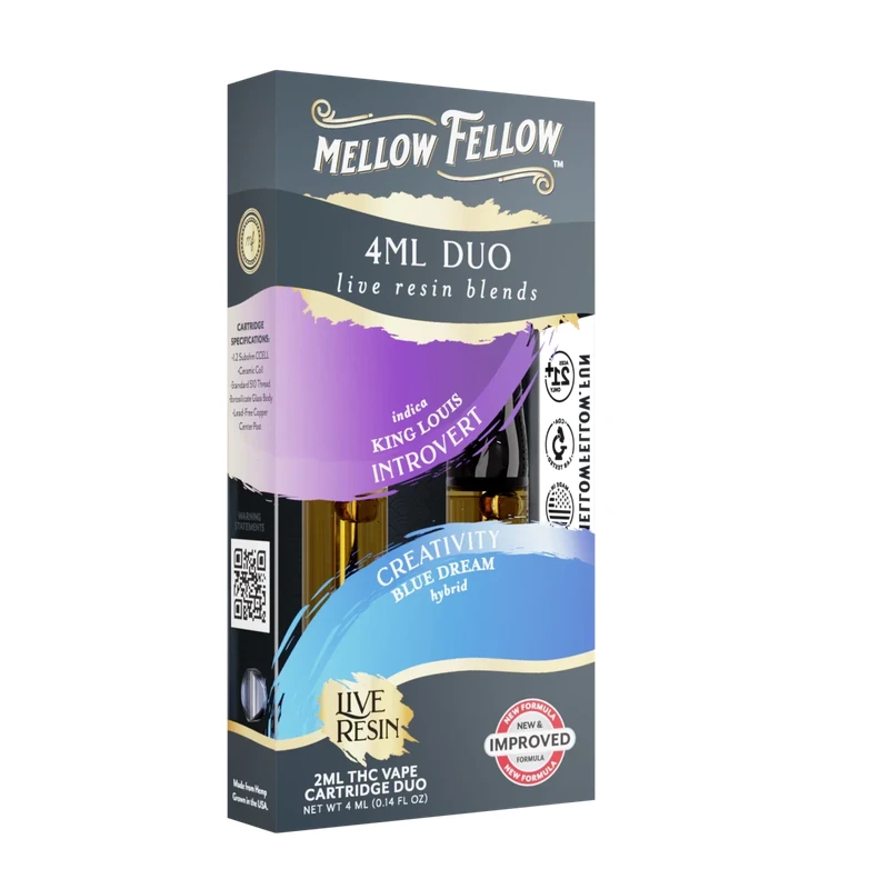 Introvert - King Louis & Creativity - Blue Dream - Live Resin 4ml Vape Cart Duo