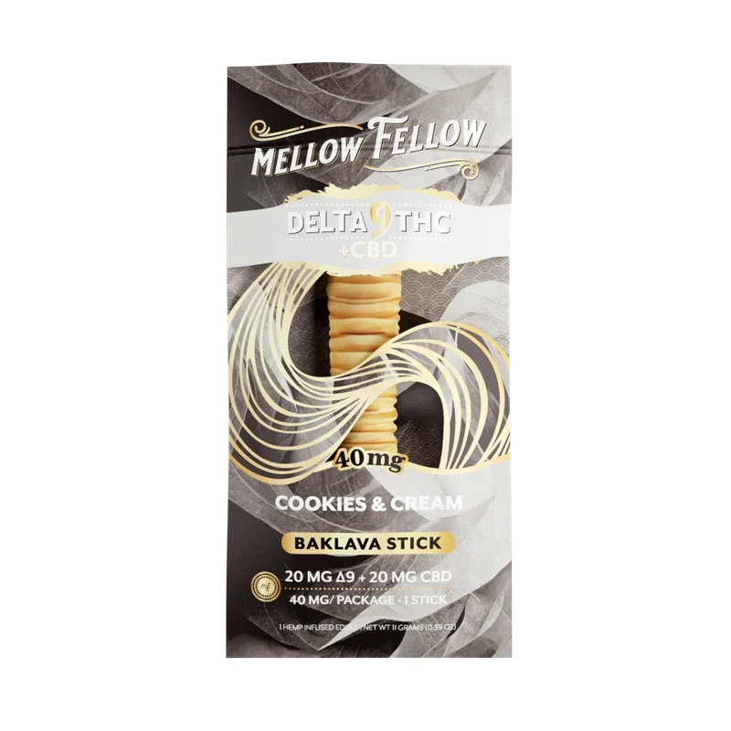 Delta 9 THC + CBD Baklava Stick Cookies & Cream 40mg