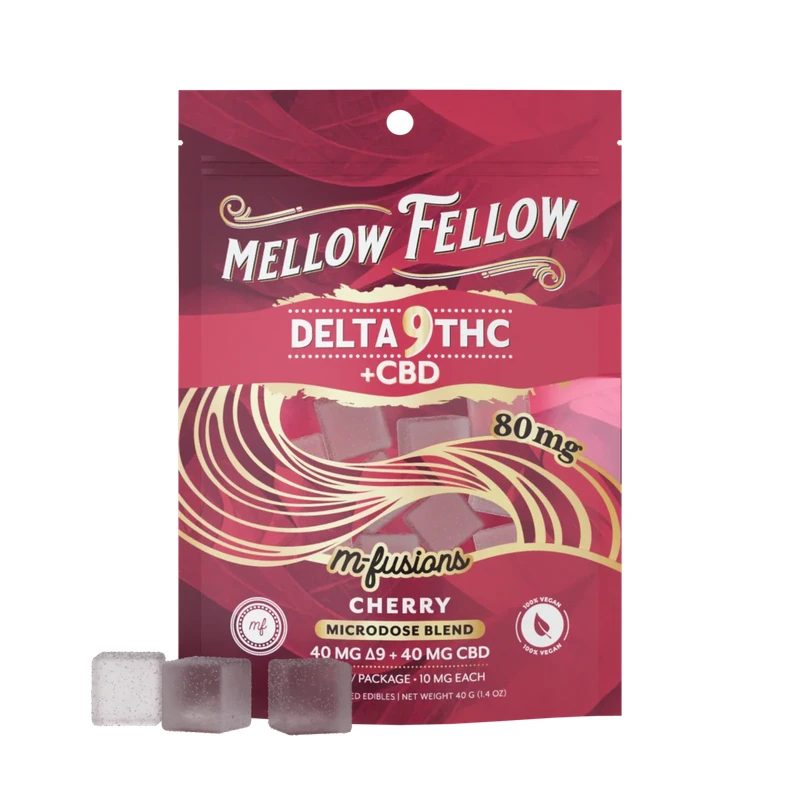 Microdose M-Fusions Gummies Delta 9 THC + CBD 8ct 80mg Cherry