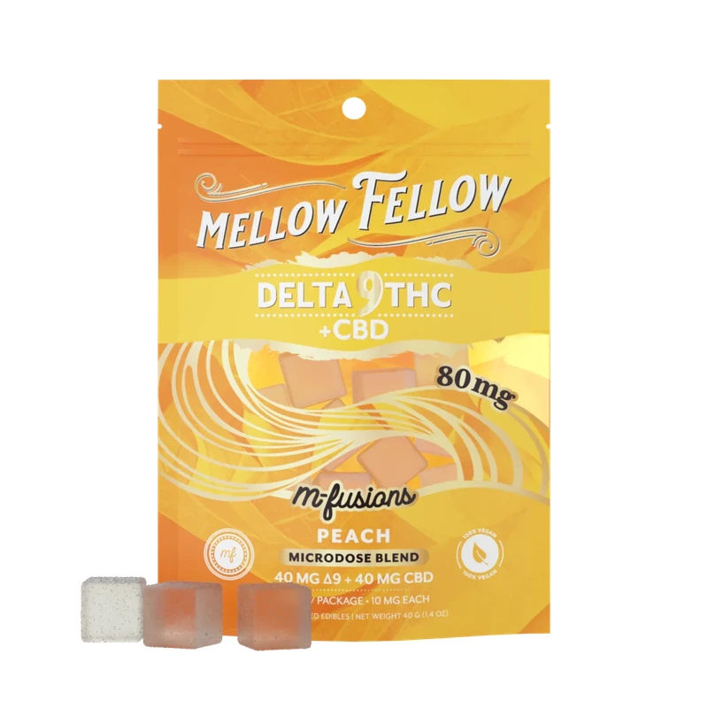 Microdose M-Fusions Gummies Delta 9 THC + CBD 8ct 80mg Peach
