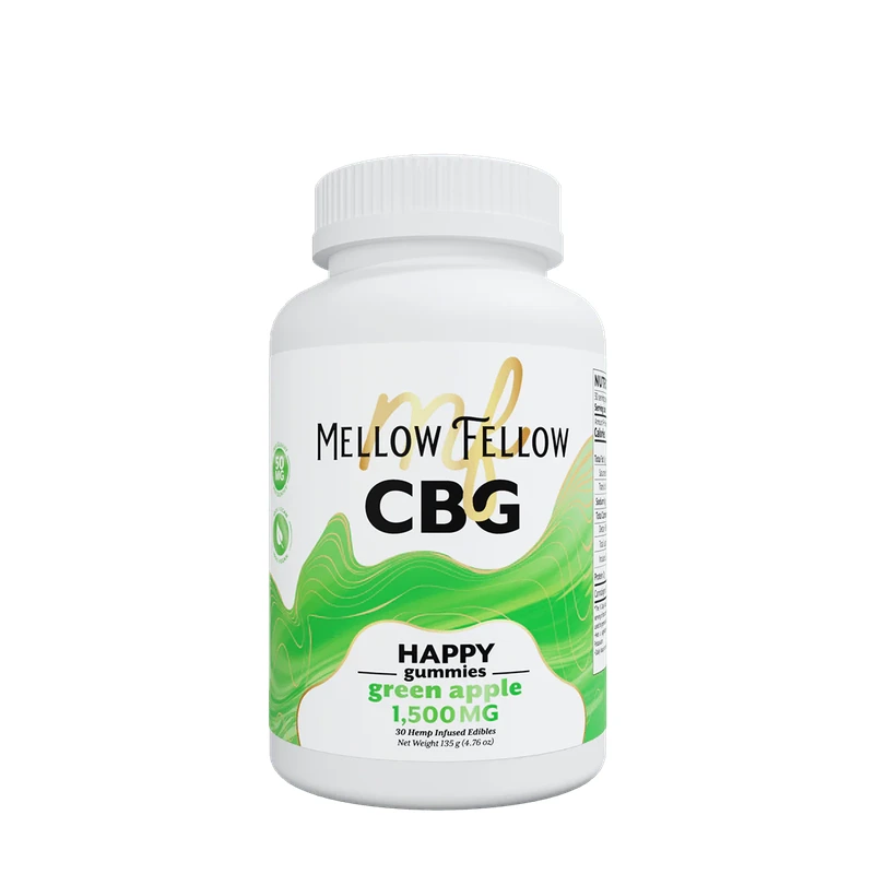 Happy CBG Gummies 1500mg - Green Apple