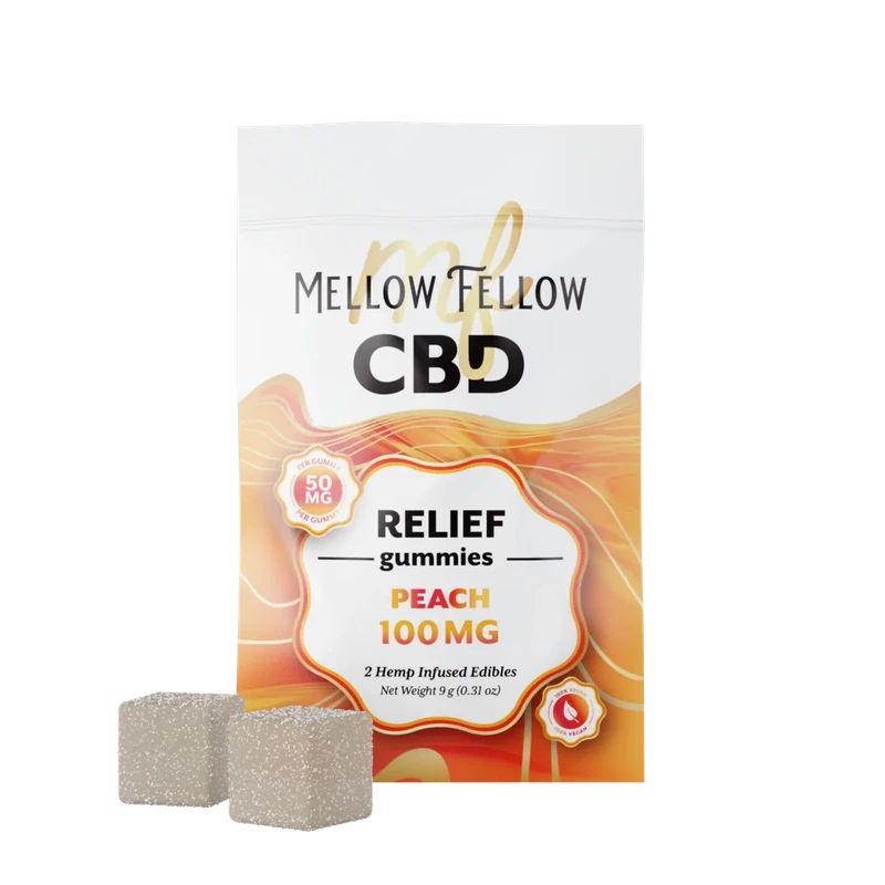Relief CBD Gummies 100mg - Peach