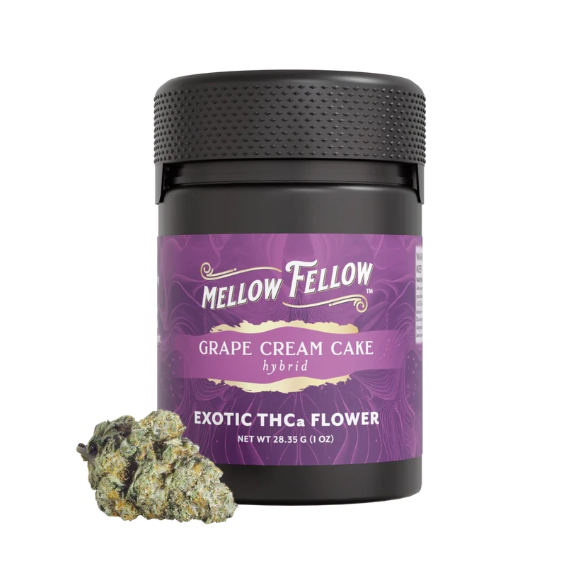 Exotic THCa Flower 1oz Jars - Grape Cream Cake (Hybrid)