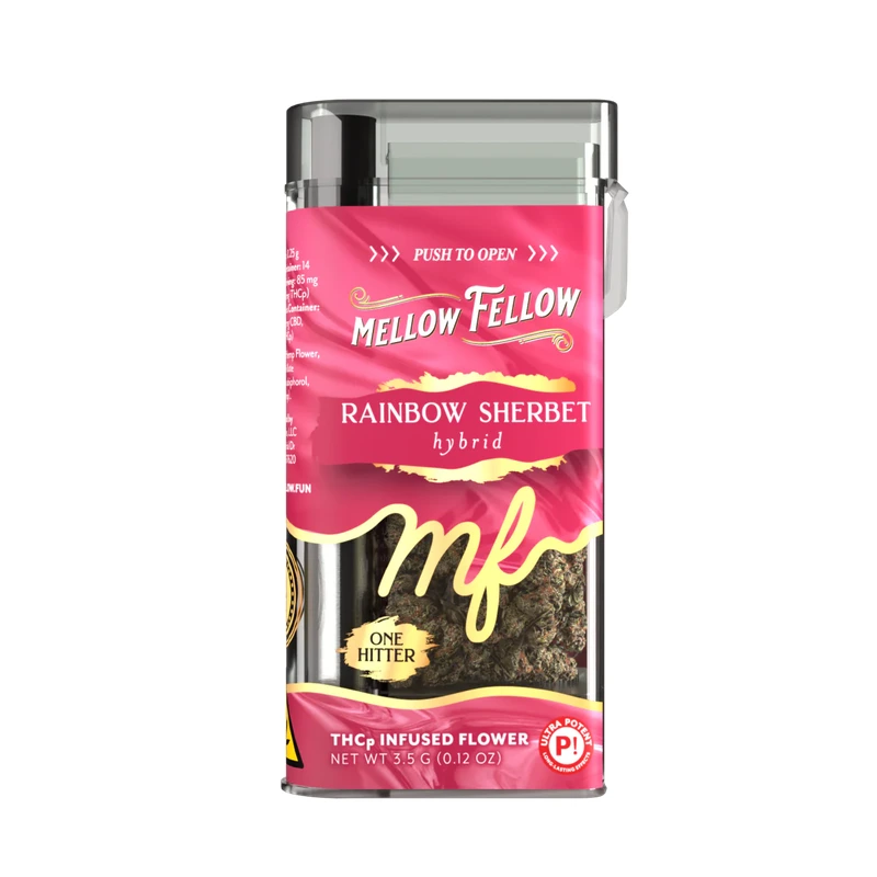 THCp 3.5g Infused Flower + One Hitter - Rainbow Sherbet (Hybrid)