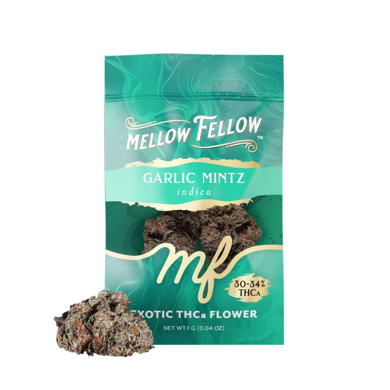 Exotic THCa Flower 1g Sachets - Garlic Mintz (Indica)